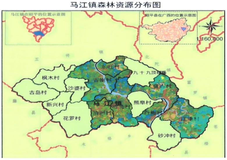 马江镇丛林资源散布图